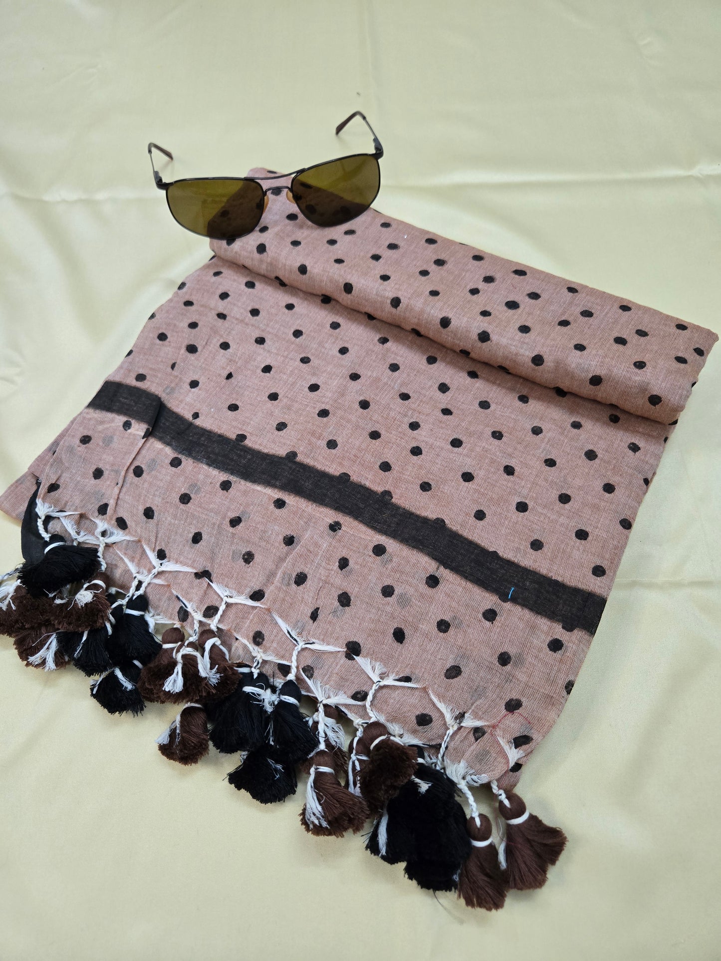 Small Polka Dots mulcotton saree