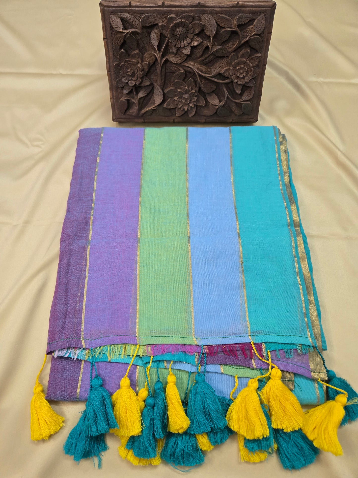 Mulcotton Zari Stripe Saree