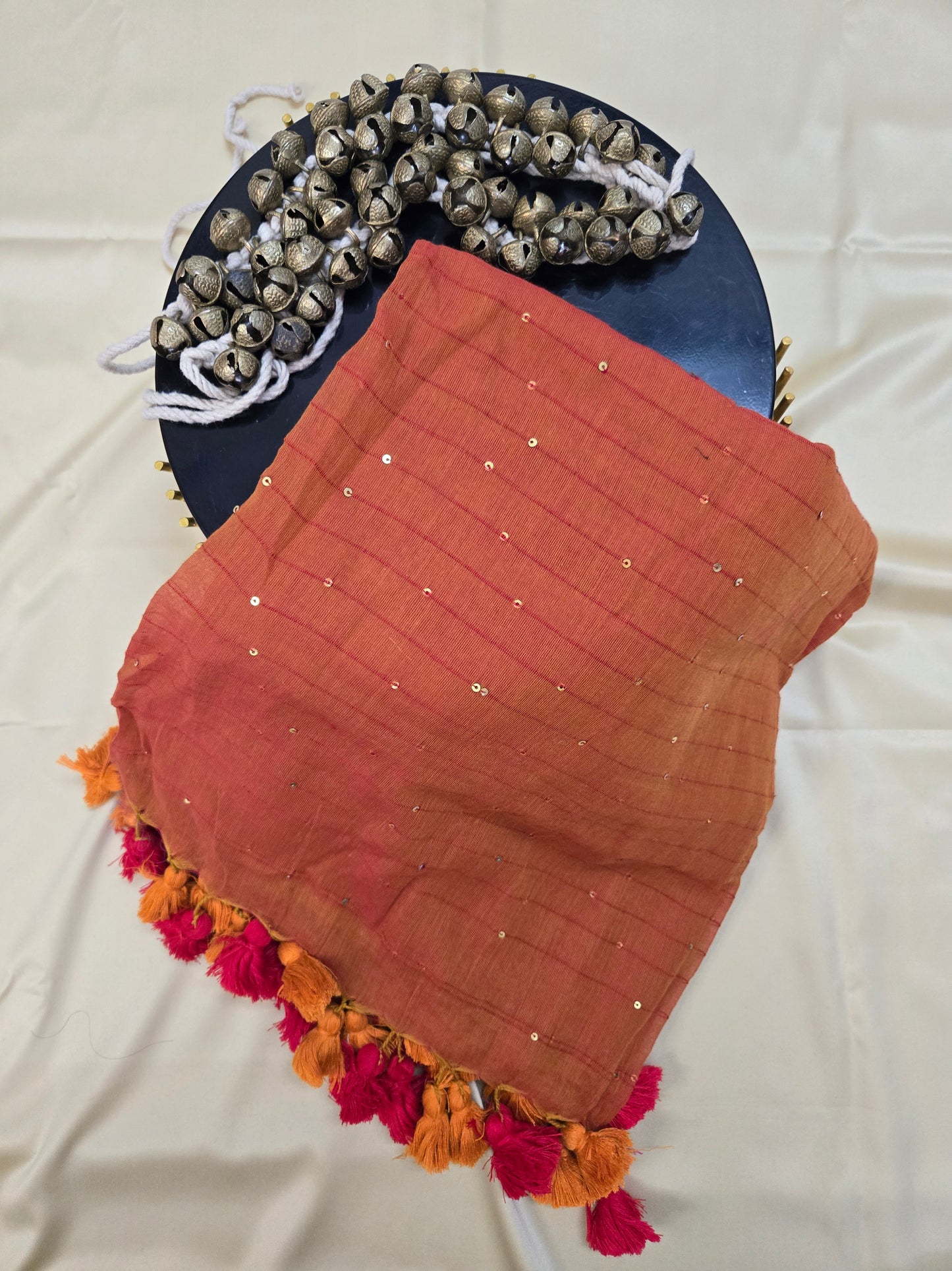Mulcotton small sequence saree
