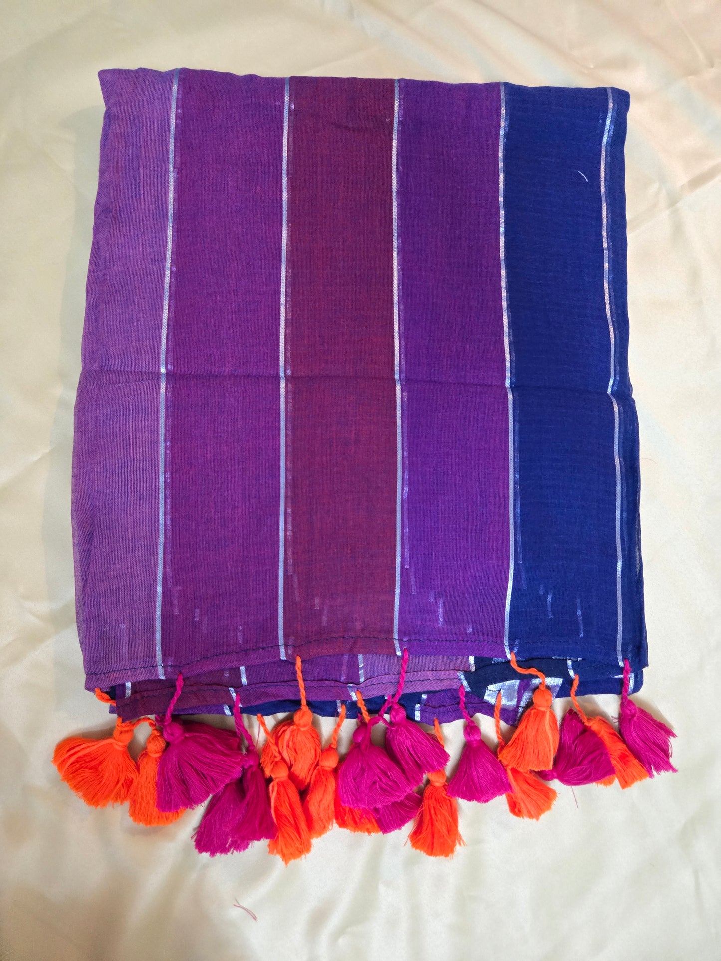 Mulcotton Zari Stripe Saree