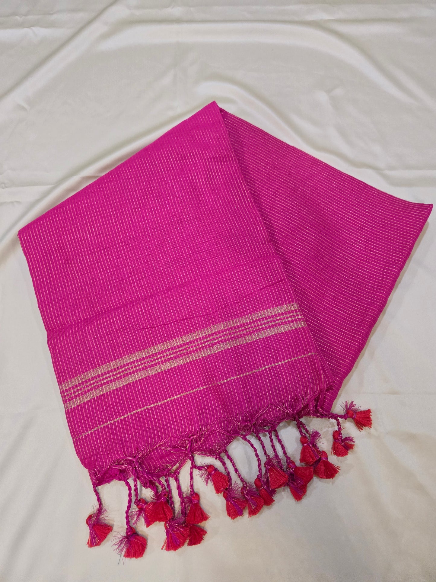 Khadi cotton with golden stripes