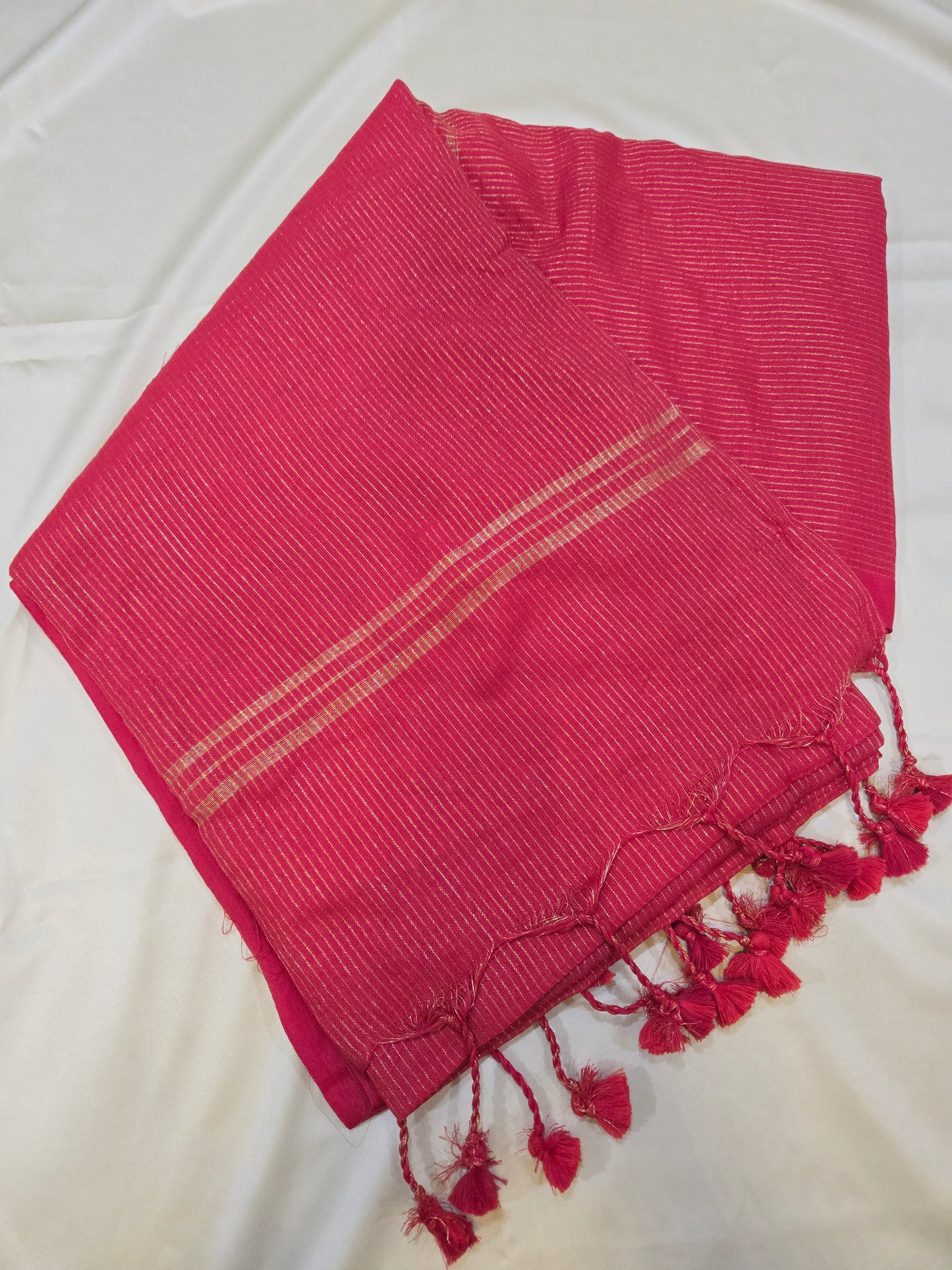 Khadi cotton with golden stripes