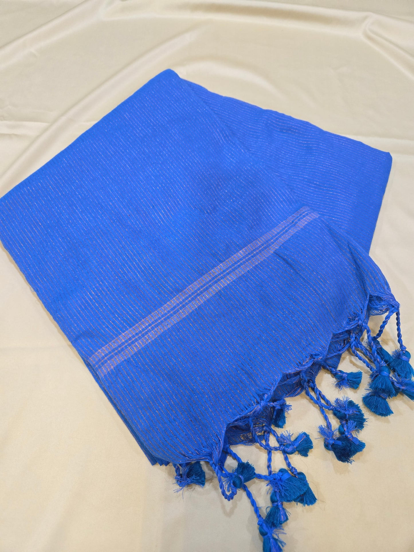 Khadi cotton with golden stripes