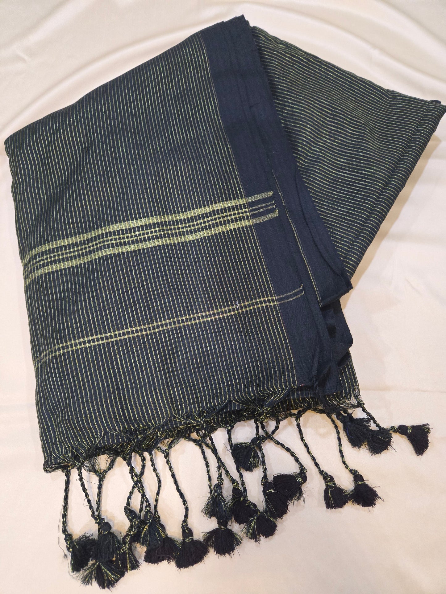 Khadi cotton with golden stripes