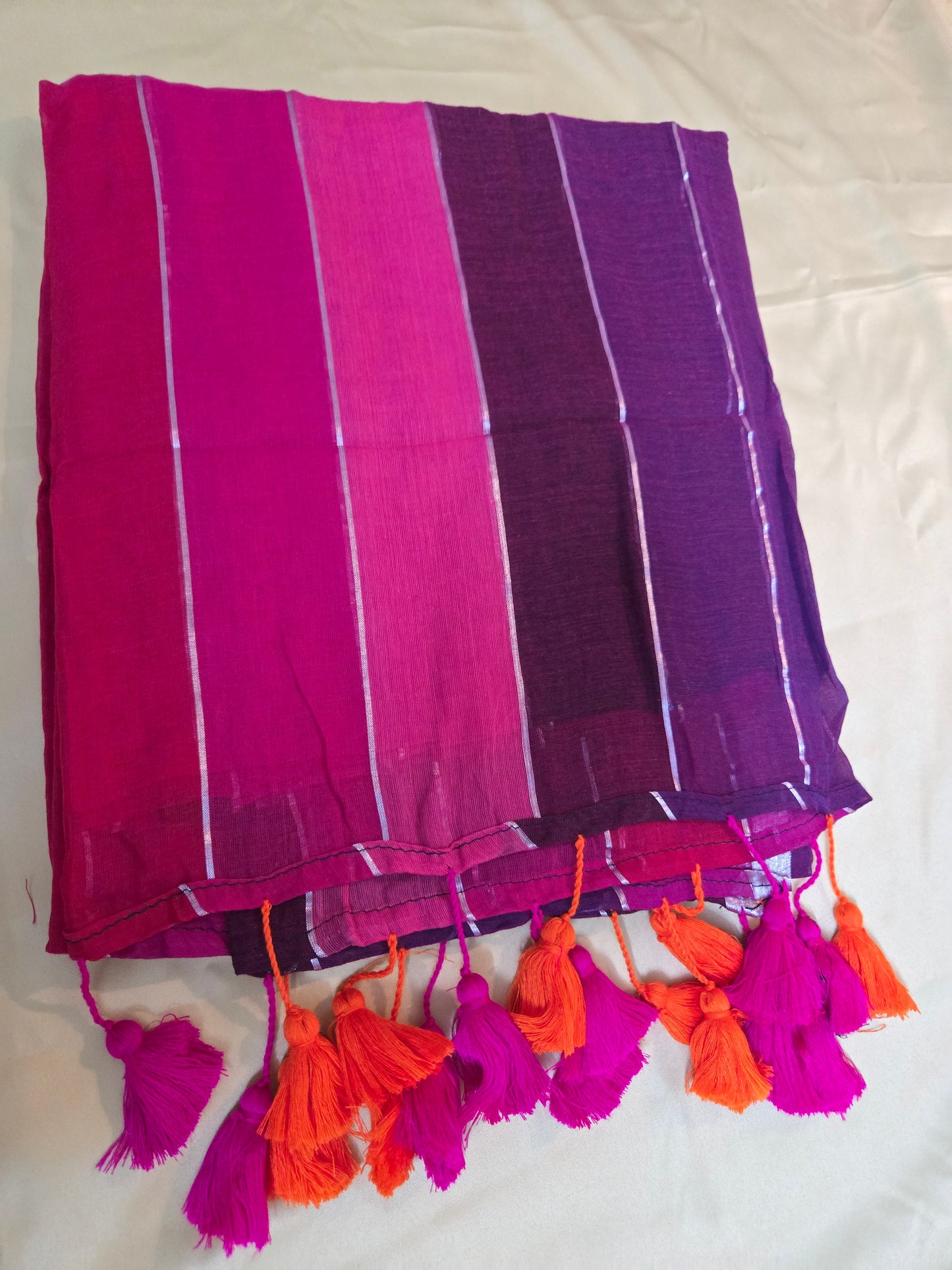 Mulcotton Zari Stripe Saree