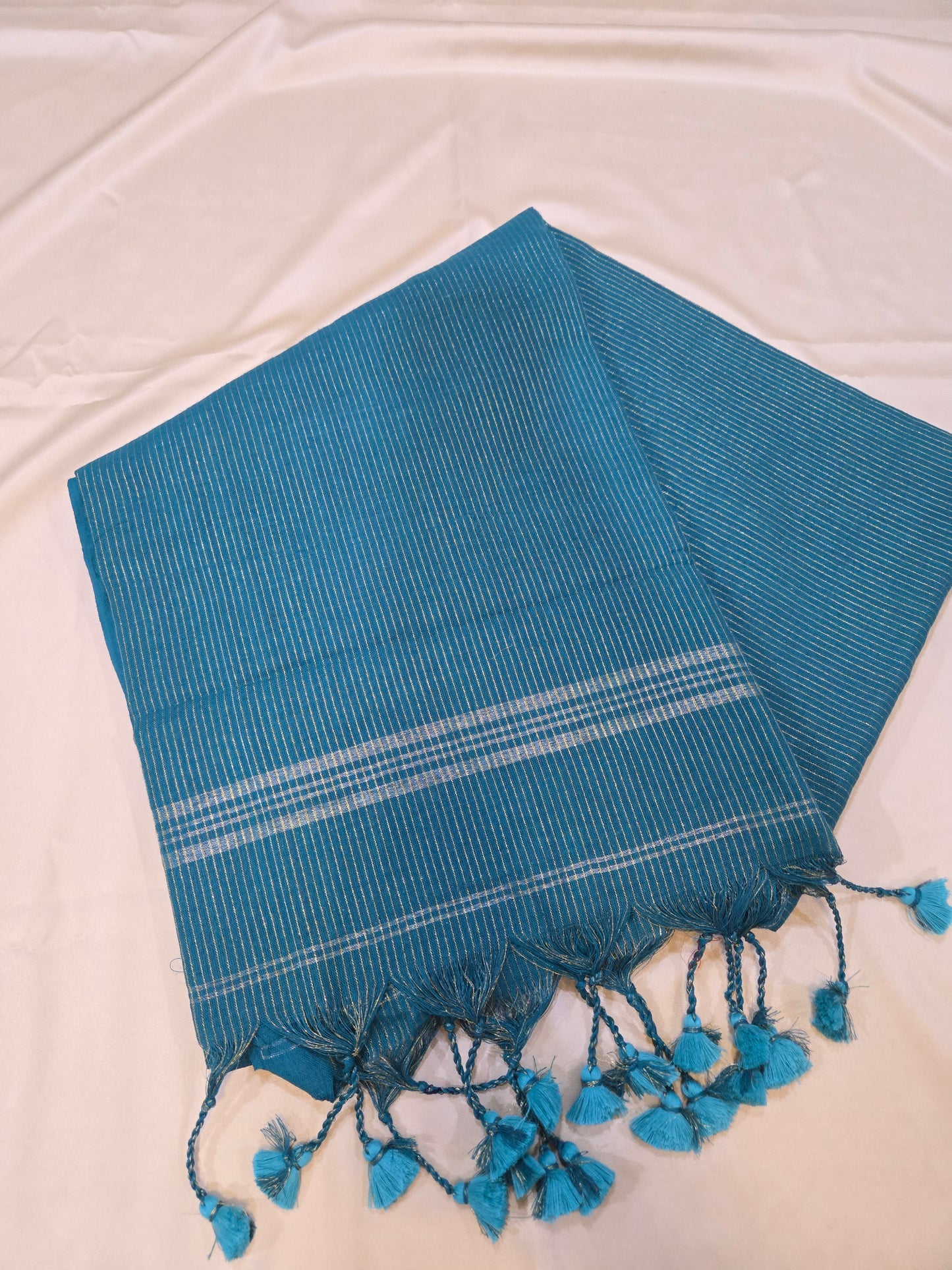 Khadi cotton with golden stripes