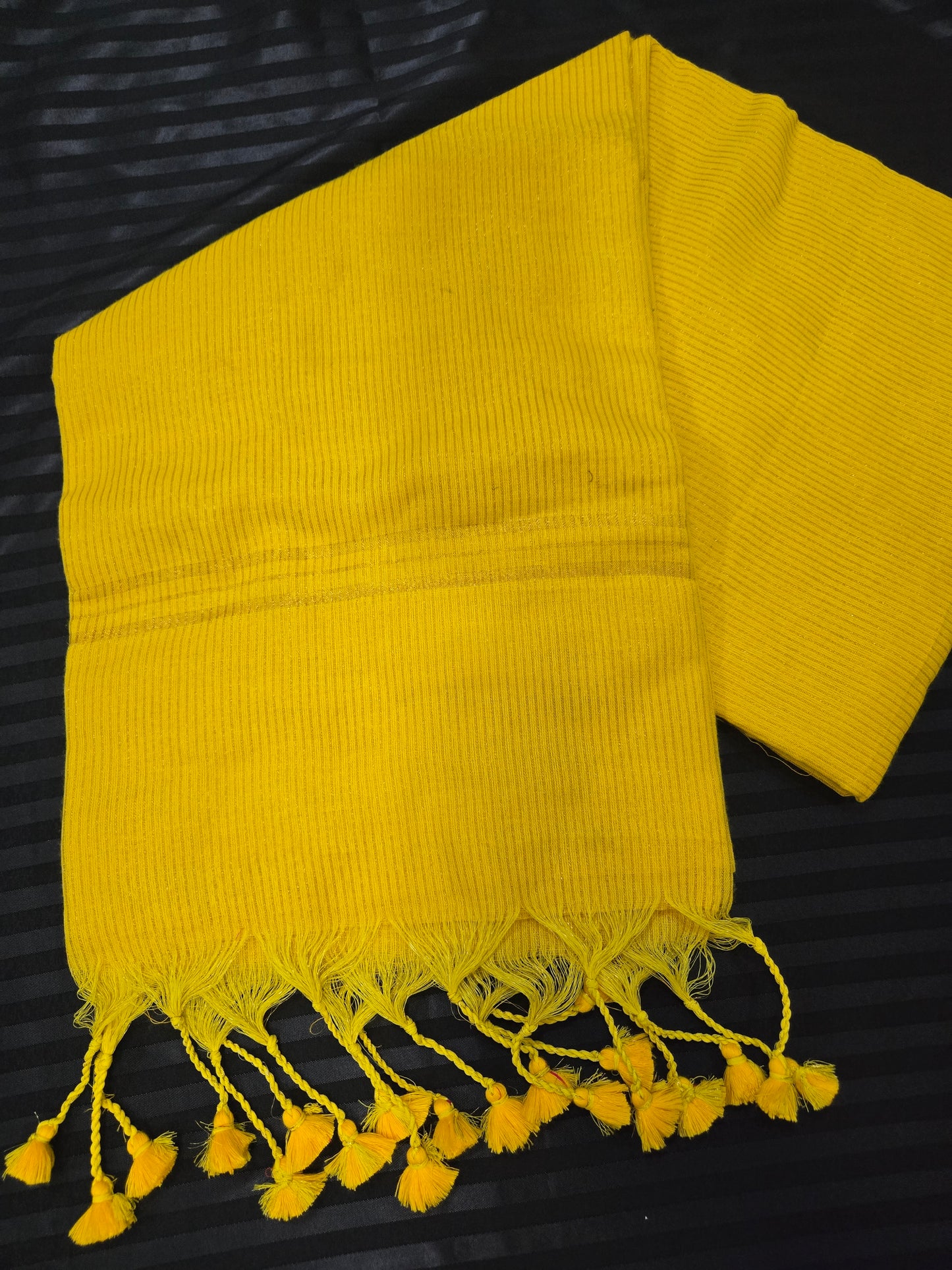 Khadi cotton with golden stripes