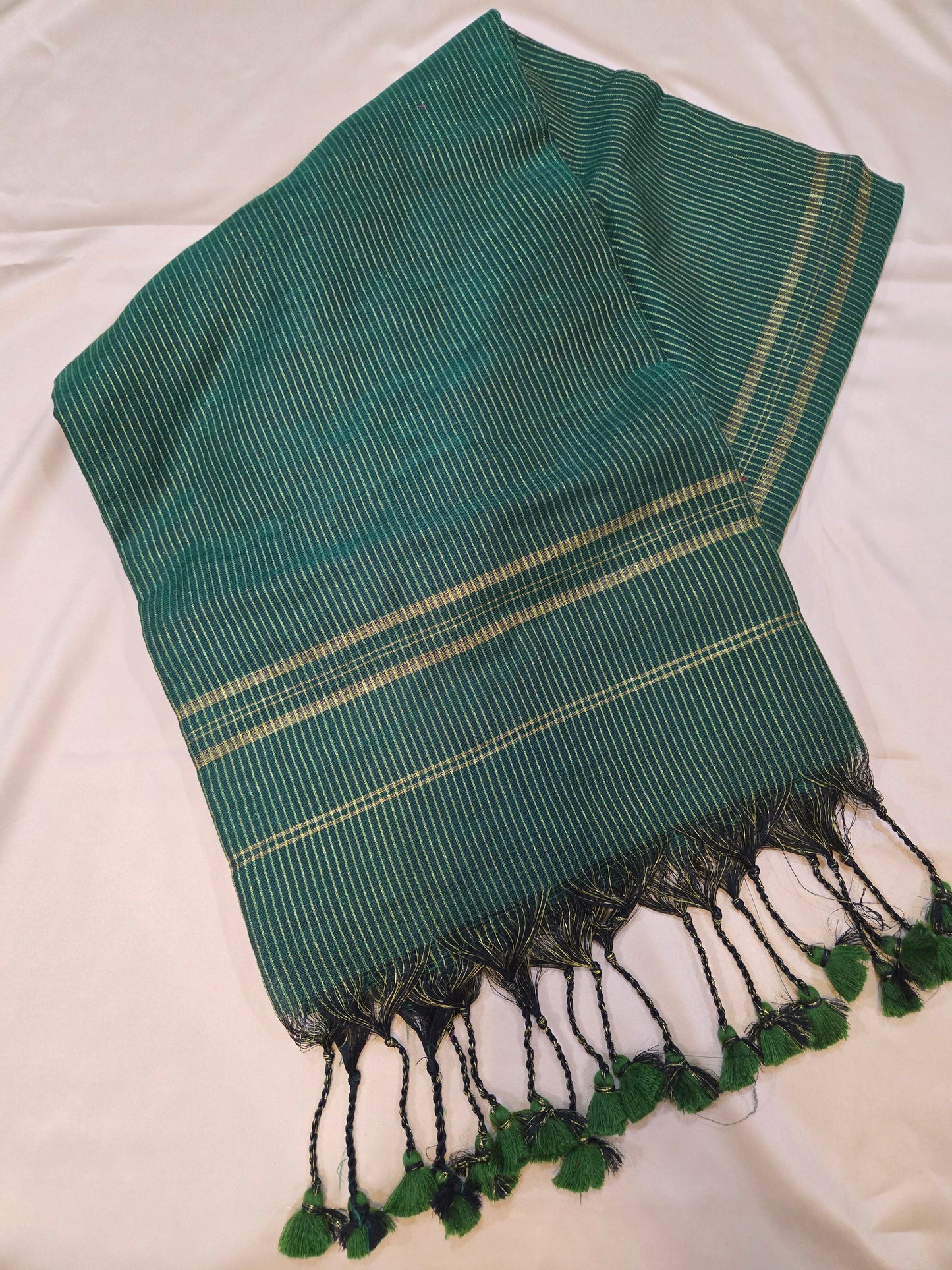 Khadi cotton with golden stripes