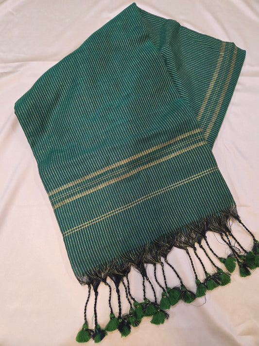 Khadi cotton with golden stripes
